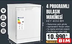 KEYSMART 4 PROGRAMLI BULAŞIK MAKİNESİ KEY 4014 BM